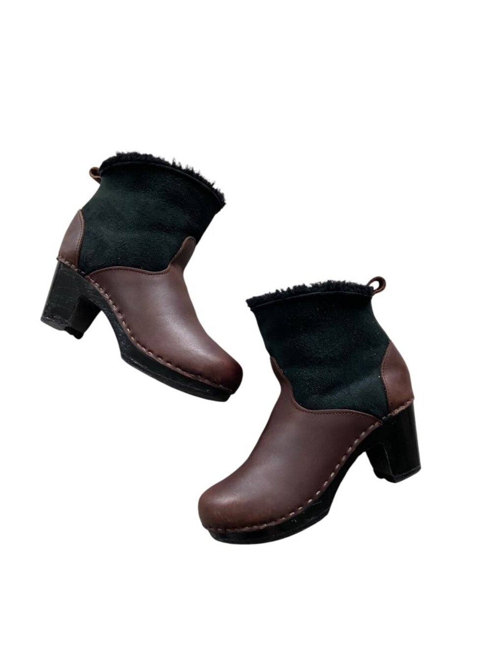 No. 6 Shearling Clog Leather Boots Brown Size 40(9.5) Minimalist Neutral Lagen
